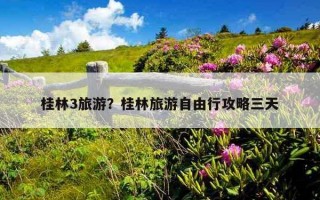 桂林3旅游？桂林旅游自由行攻略三天